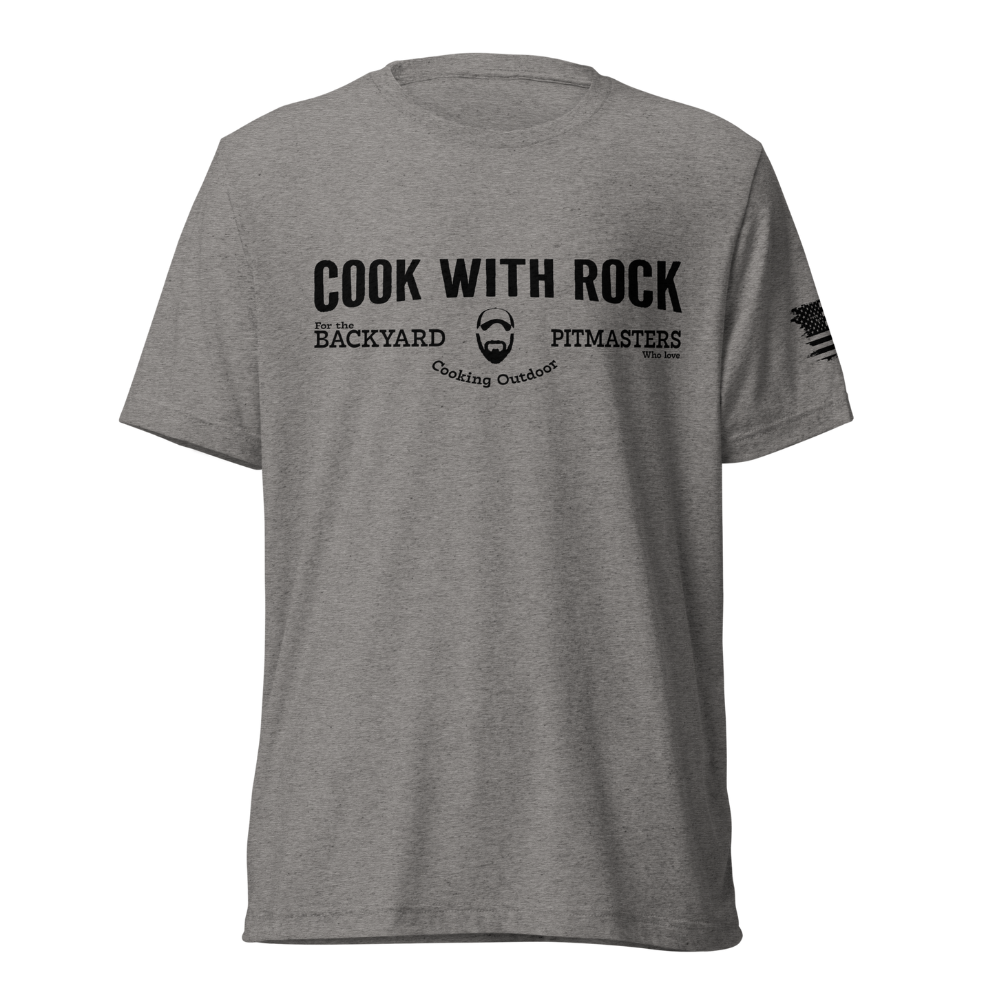 Cook with Rock Pitmasters Short sleeve Tri-Blend t-shirt GREY/GREEN