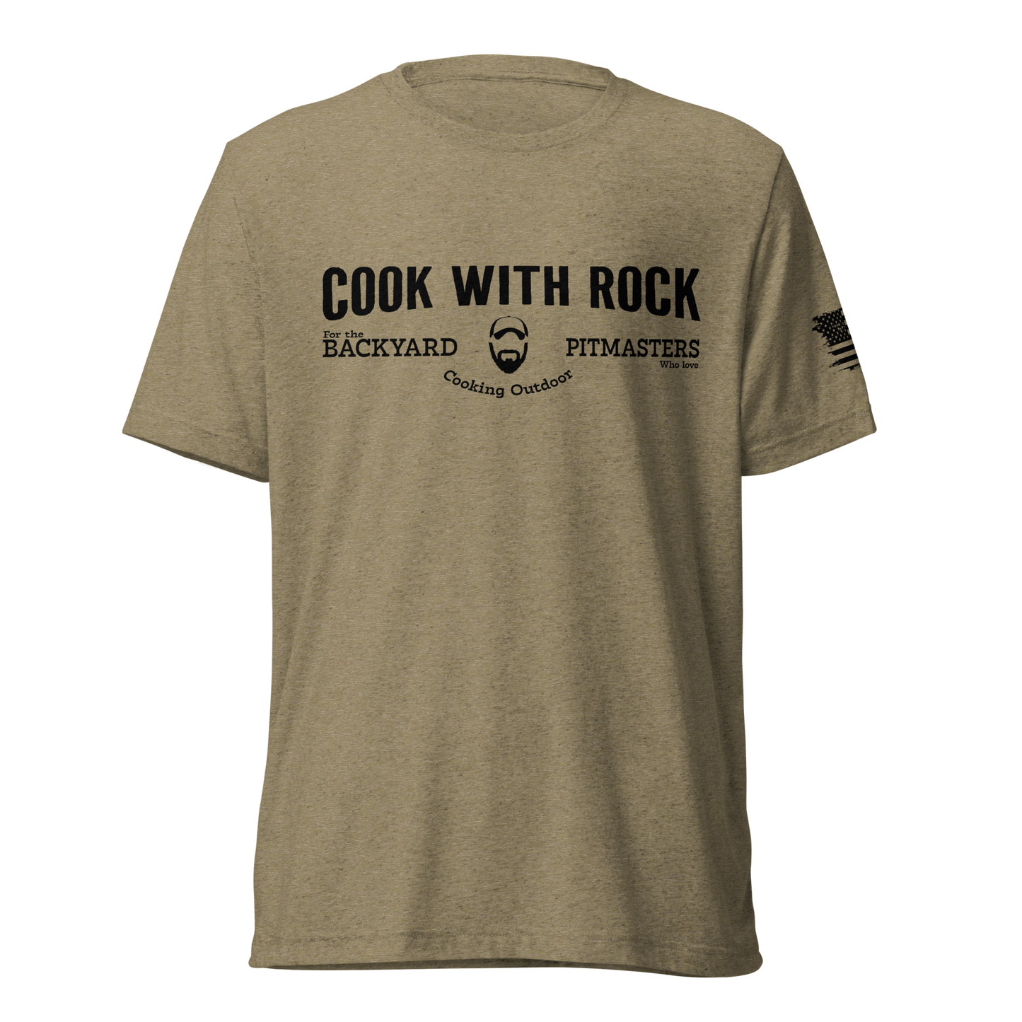 Cook with Rock Pitmasters Short sleeve Tri-Blend t-shirt GREY/GREEN