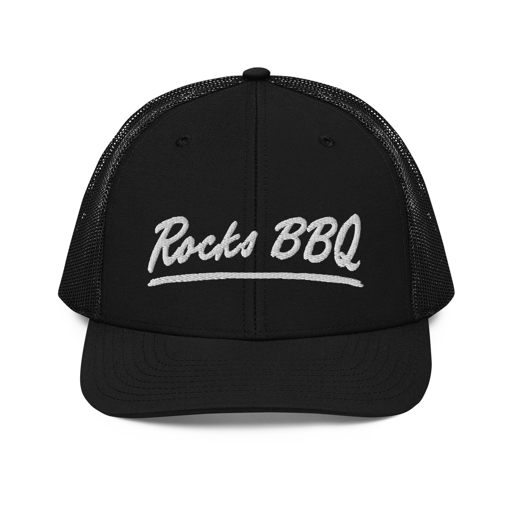 Rock’s BBQ “Script” R112 Hat – Shade Your Face, Not Your Flavor – Rocks BBQ