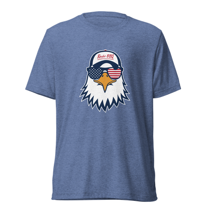 Rocks BBQ “Summer Eagle” Tri-Blend T-Shirt – Freedom. Flavor. Fire.