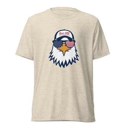 Rocks BBQ “Summer Eagle” Tri-Blend T-Shirt – Freedom. Flavor. Fire.
